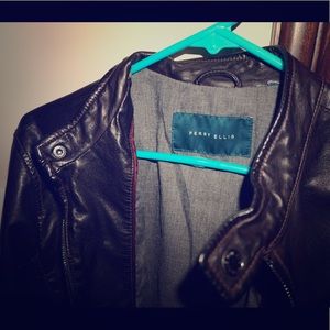 Perry Ellis Mens Leather Jacket